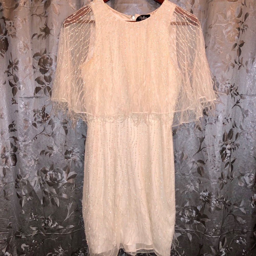 Parker BLACK Sequin Feather Dress
